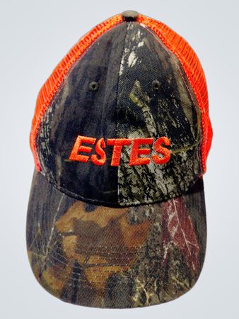 Estes Camouflage Baseball Cap with Orange Mesh