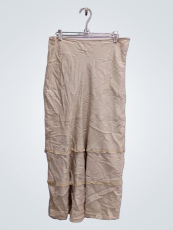 elementzZ Cream Tiered Linen Skirt