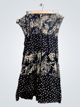Black and Beige Floral Romper