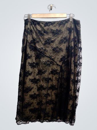 Black Floral Lace Skirt