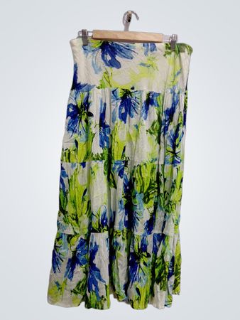 Chaps Petite Floral Tiered Skirt