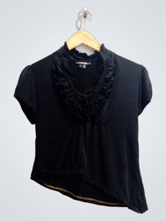 mymichelle Ruffled Short Sleeve Blouse