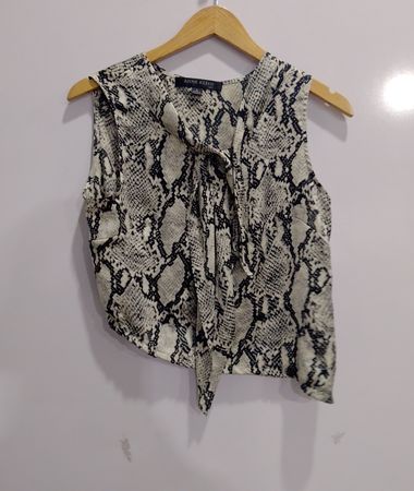 Anne Klein Snakeskin Print Sleeveless Blouse