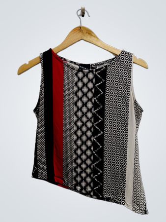 Tribal Geometric Pattern Sleeveless Top