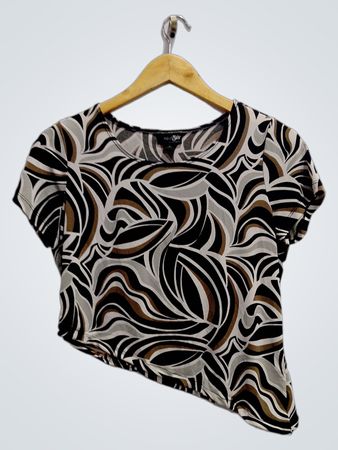 East 5th Essentials Abstract Wavy Print Cropped Top