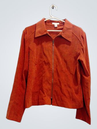 Dressbarn Orange Zip-Up Jacket
