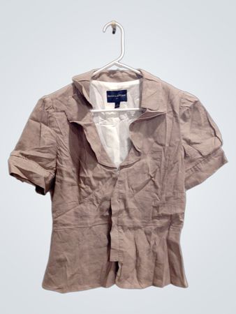 Banana Republic Beige Short Sleeve Peplum Jacket