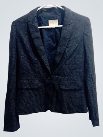 LOFT Navy Polka Dot Blazer