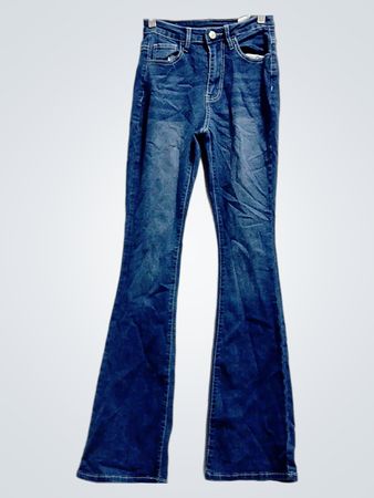 Blue Jeans with Cross Stitching on Back Pockets