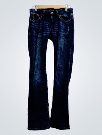 Blue Jeans with Rhinestone Pockets