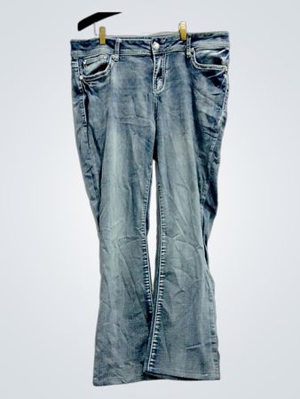 Embellished Blue Denim Flare Jeans