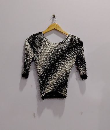 Black and White Knit Top