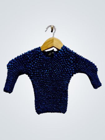 Blue Crocheted Sweater