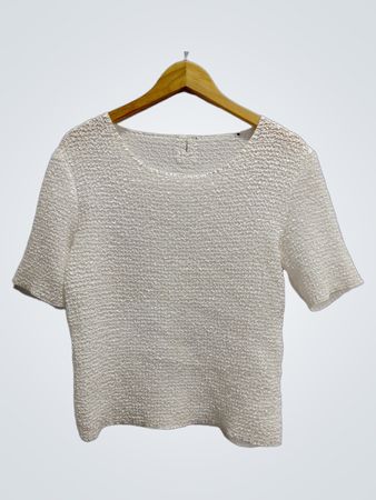 White Textured Blouse