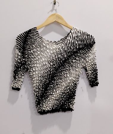 Sequined Black and White Top