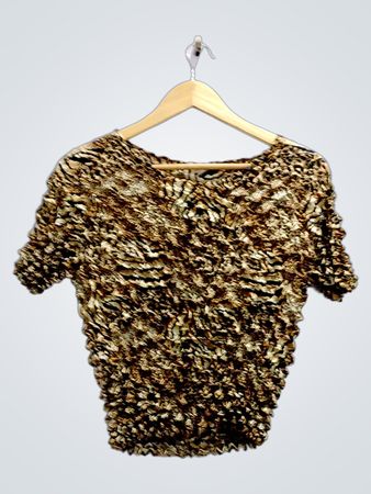 Brown and Gold Knit Top