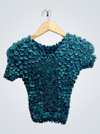 Teal Floral Top