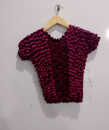 Purple Ruffled Cropped Top