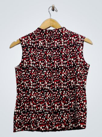 Sleeveless Mock Neck Blouse
