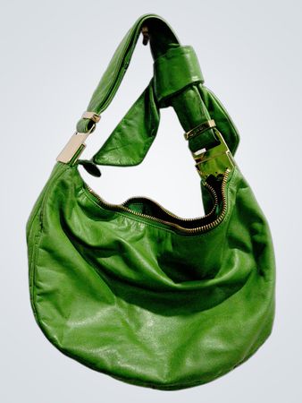 Badgley Mischka Green Leather Hobo Bag