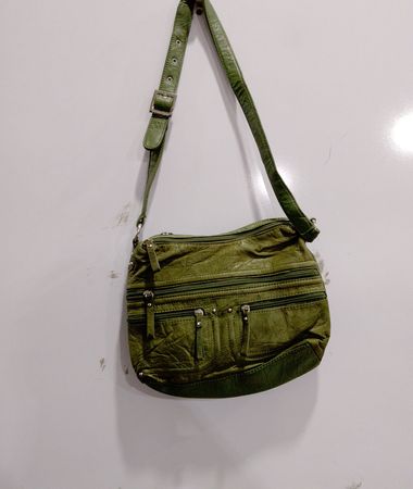 STONE & CO Green Leather Crossbody Bag
