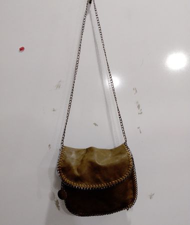 STELLA McCARTNEY Brown Leather Chain Shoulder Bag