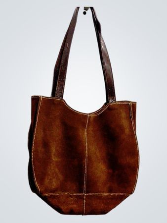 Brown Suede Tote Bag