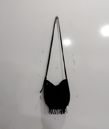 Black fringe crossbody bag
