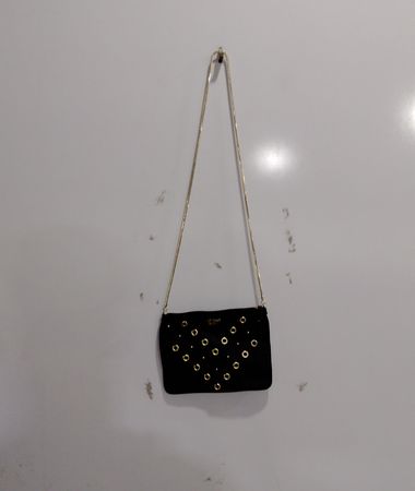Victoria's Secret Black Heart Grommet Shoulder Bag