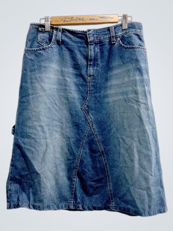 Blauer Denim Midi-Rock