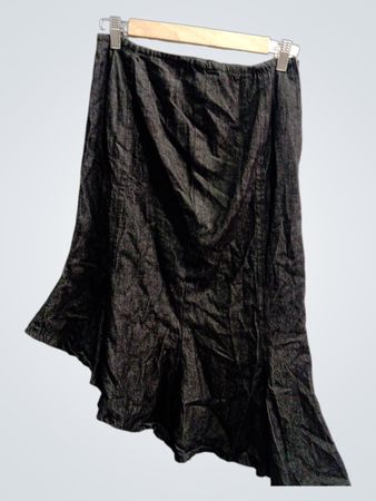 Dunkel gewaschener Denim asymmetrischer Rock