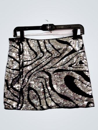 Sequin Zebra Print Mini Skirt