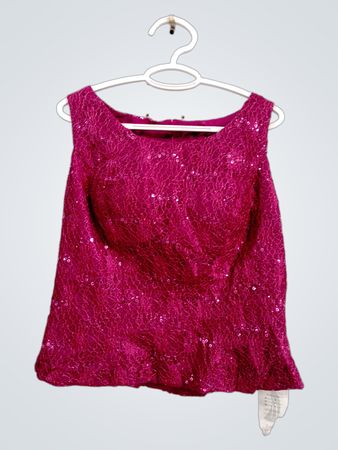 Pink Lace Sequin Sleeveless Top