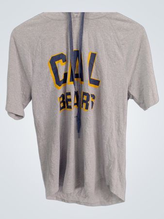 Grey Short Sleeve Hoodie with CAL BEARS Graphic