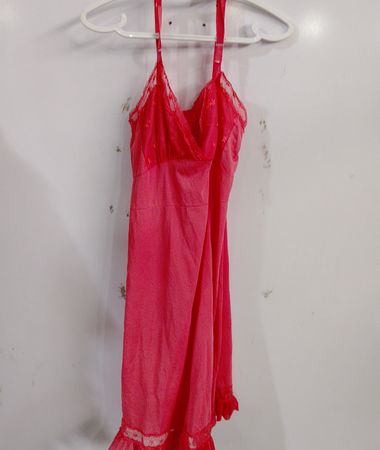 Red Slip with Lace Trim