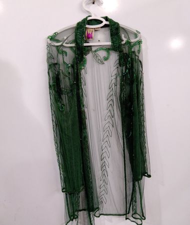 Anthony Original Green Beaded Sheer Kimono