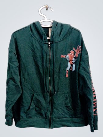 Marvel Comics Spiderman Grüne Zip-Up Kapuzenjacke