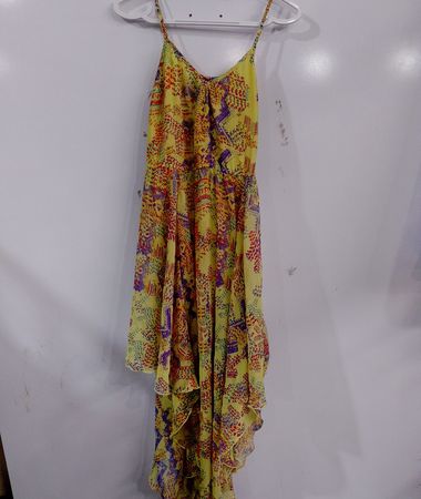 ANGIE Yellow Print Spaghetti Strap Dress