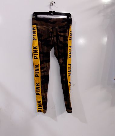 PINK Victoria's Secret Yoga Camo Leggings with Yellow Stripe