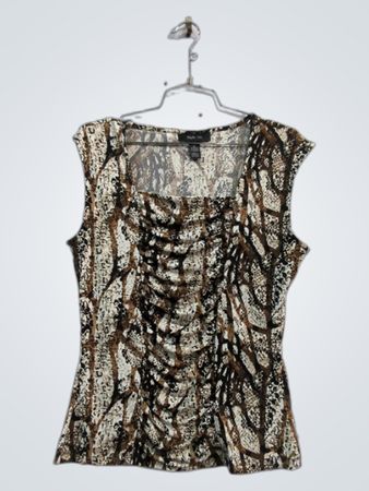 Style & Co. Haut sans manches froncé imprimé serpent pour femme