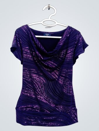 Reitmans Purple Sparkle Print Top