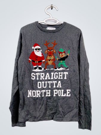 Fröhliche Weihnachten Straight Outta North Pole Grafik-Pullover