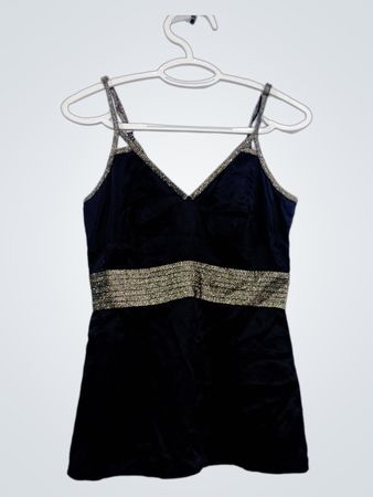 Black Camisole with Glitter Trim