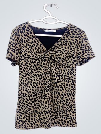 Croft & Barrow Leopard-Print Twist-Front-Top