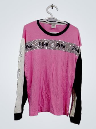 PINK Victoria's Secret Langärmliges Pailletten-Oberteil