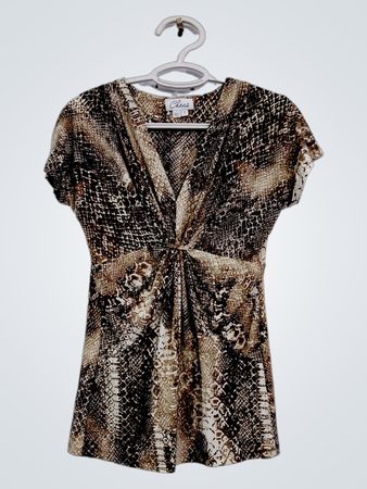Chaus Snake Print gedrehtes V-Ausschnitt-Top