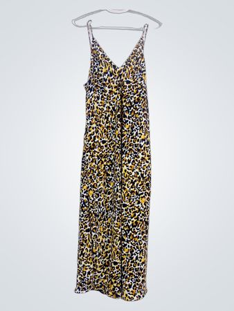 Slipkleid mit Leopardenmuster und Spitzendetail