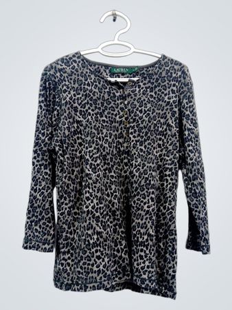 Lauren Ralph Lauren Oberteil mit Leopardenmuster und langen Ärmeln