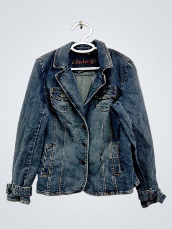 Kontrast-Jeansjacke