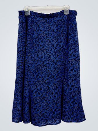 Leslie Fay Midi-Rock mit blauem Blumenmuster